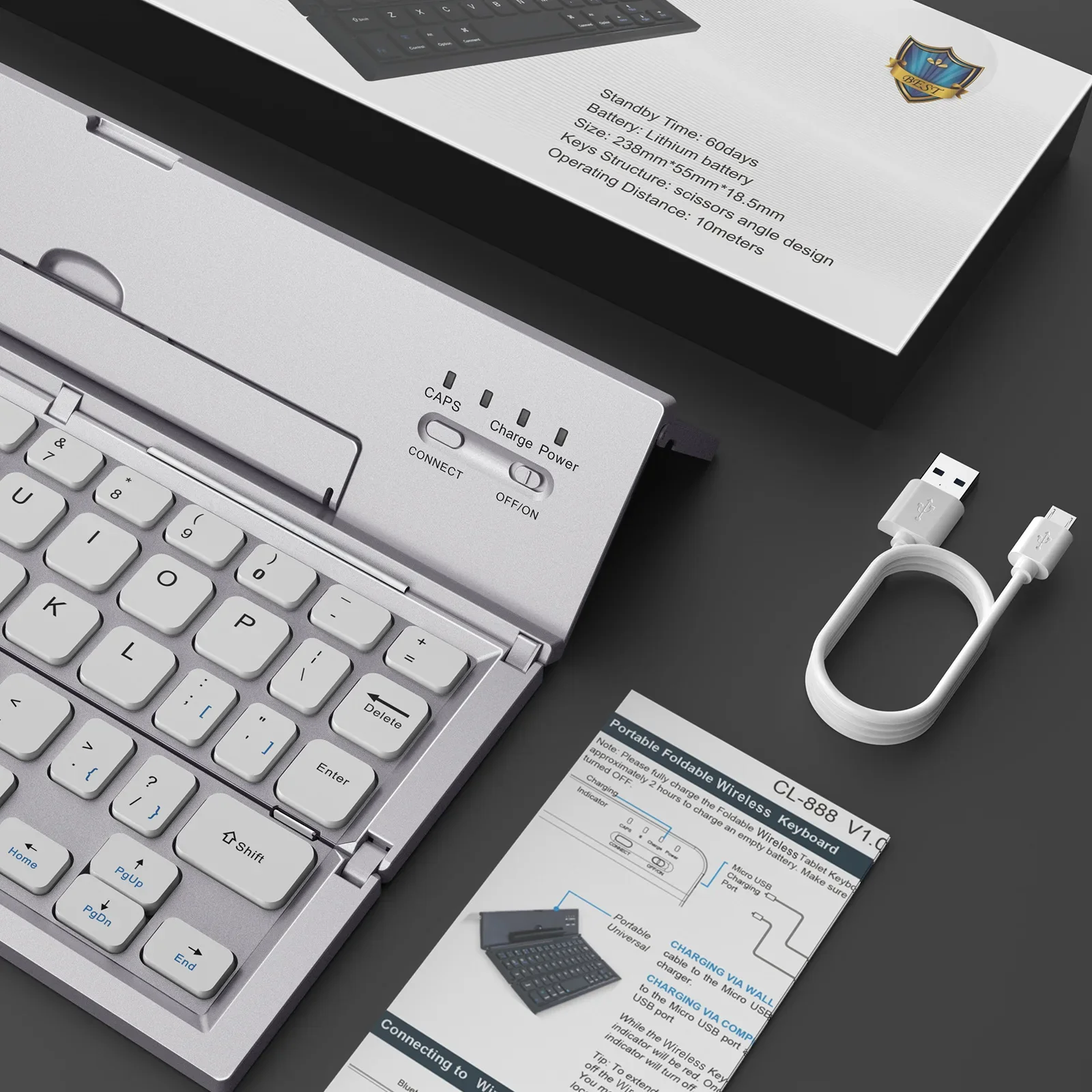 Ultra-Thin Foldable Wireless Bluetooth Keyboard - Image 4