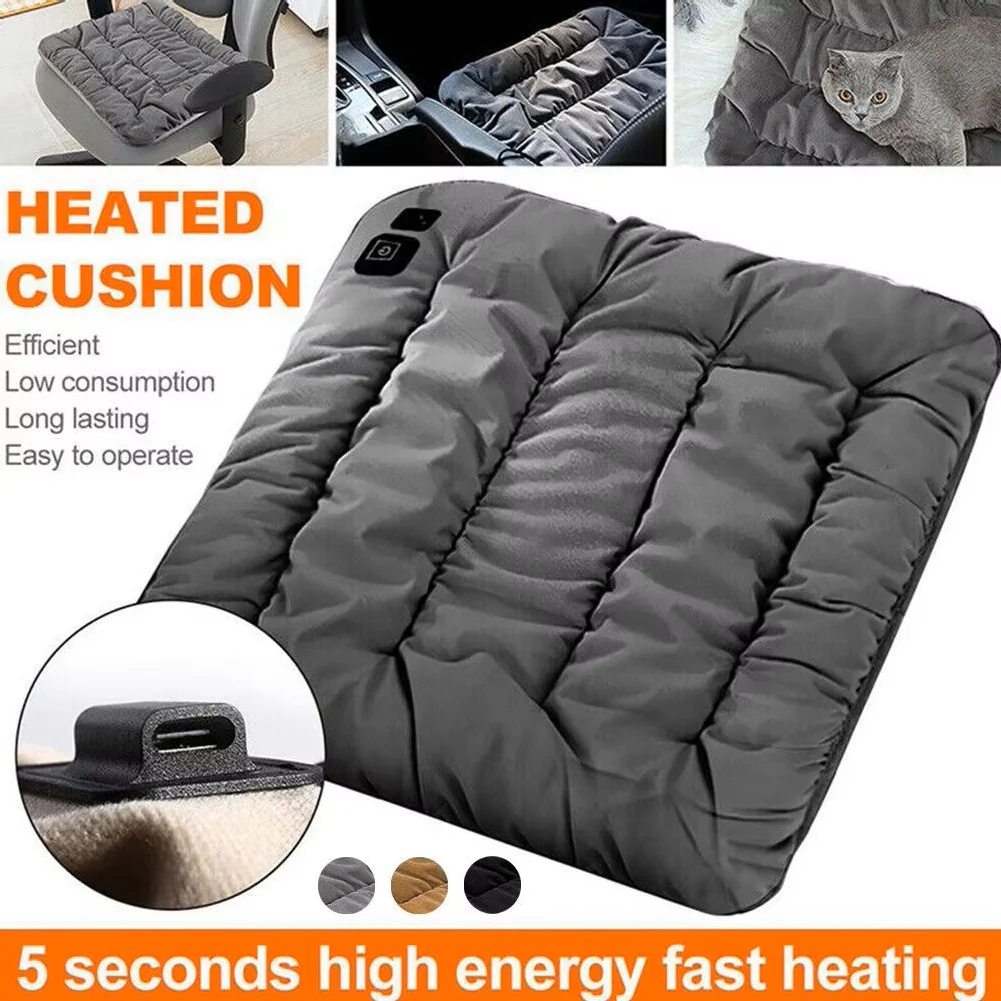 Universal Heated Car Seat Cushion – 3-Level Adjustable Fast Heating Seat Warmer
