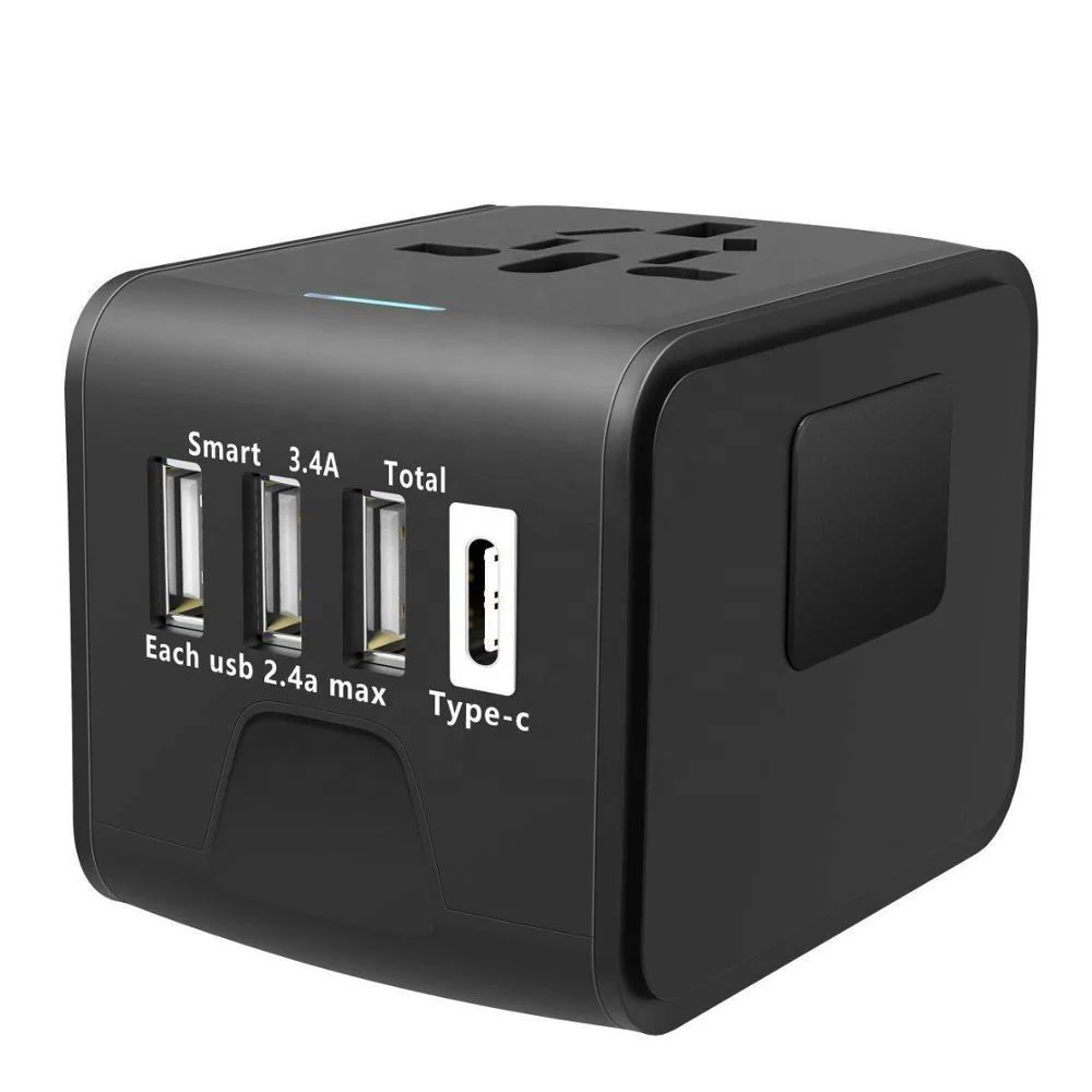 Universal Travel Adapter with 4 USB & Type-C Port