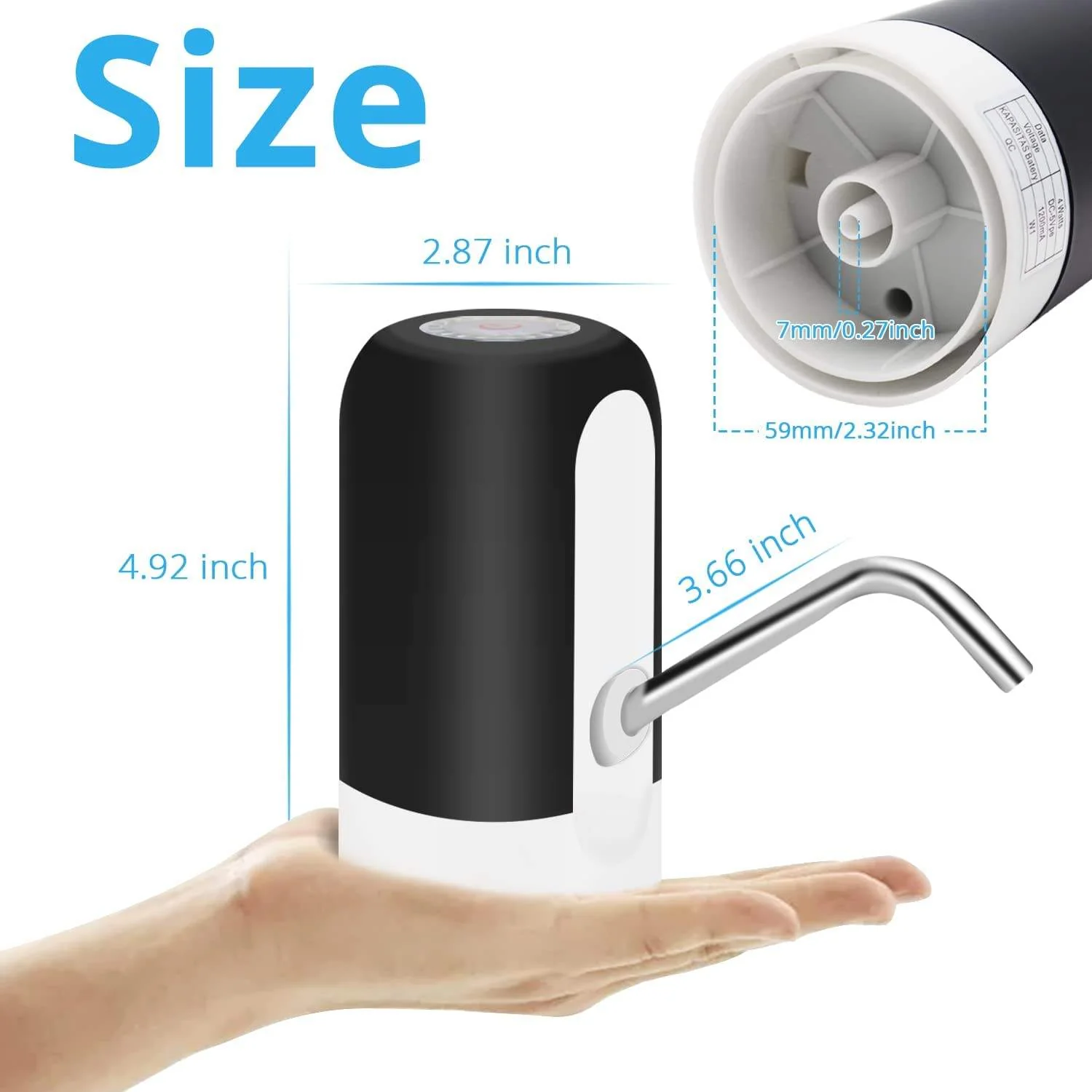USB Rechargeable Water Bottle Pump Dispenser - Image 3