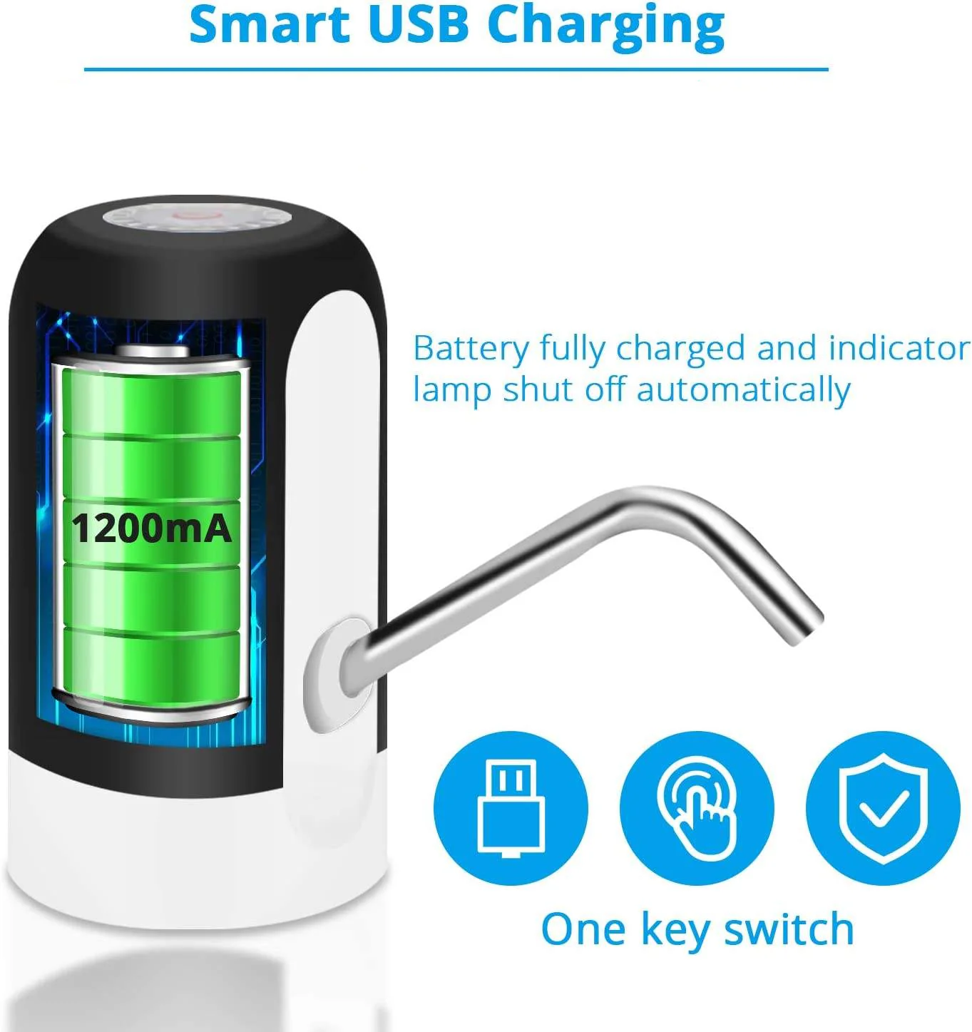 USB Rechargeable Water Bottle Pump Dispenser - Image 4
