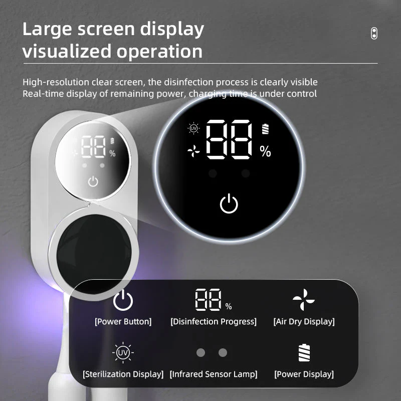 UV Sterilizing Toothbrush Holder with Fan Drying (Rechargeable & Portable) - Image 3