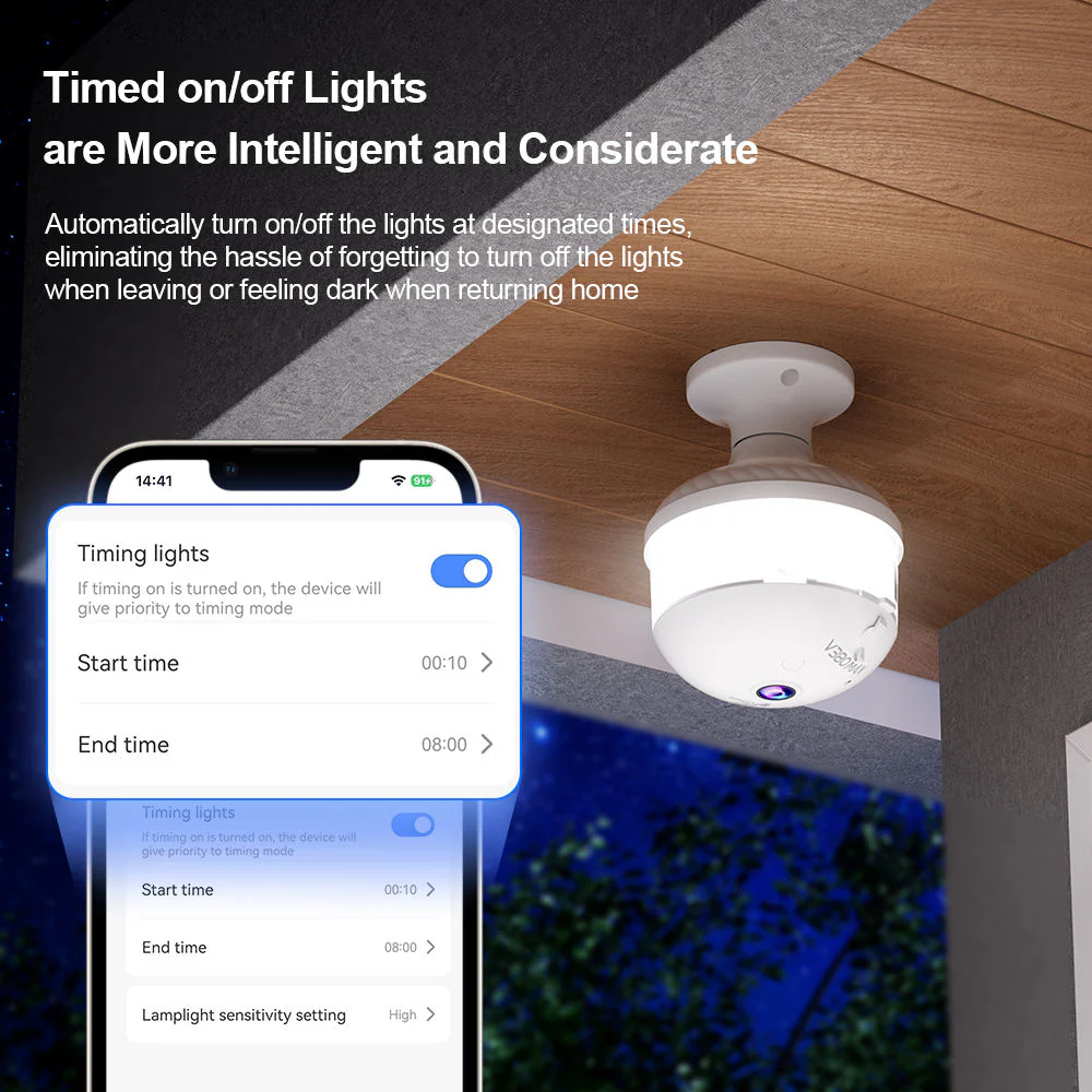 V380 App Smart 360° Light Bulb Security Camera with Night Vision - Image 5