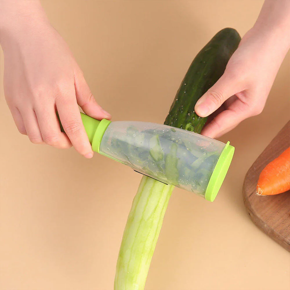 Vegetable & Fruit Peeler with Built-In Peel Container - Image 3