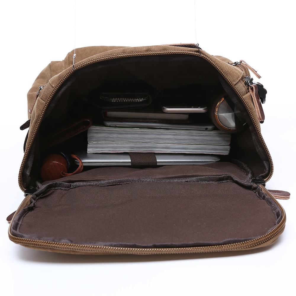 Vintage-Style Canvas Backpack for School & Travel - Image 4
