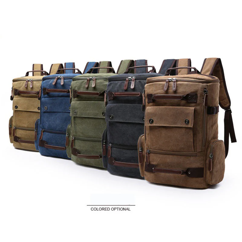 Vintage-Style Canvas Backpack for School & Travel - Image 6