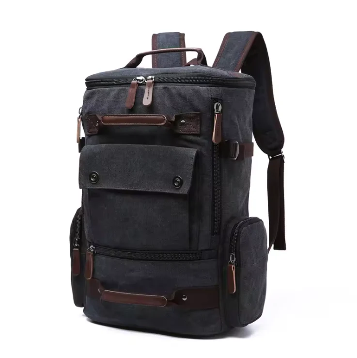 Vintage-Style Canvas Backpack for School & Travel - Image 9