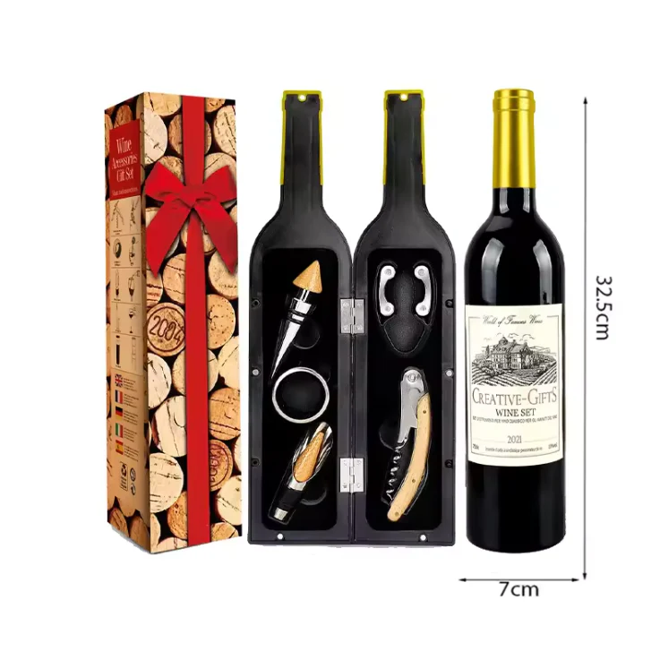 Wine Bottle Shaped Wine Opener Gift Set - Image 10