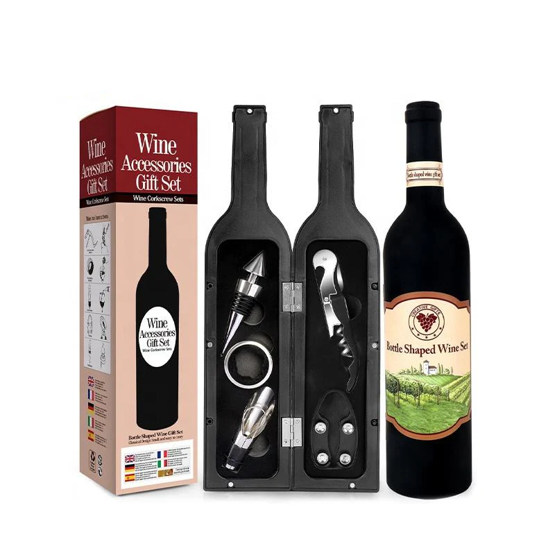 Wine Bottle Shaped Wine Opener Gift Set - Image 2