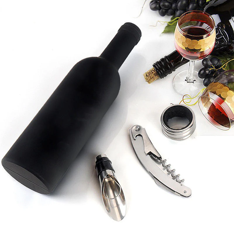 Wine Bottle Shaped Wine Opener Gift Set - Image 3