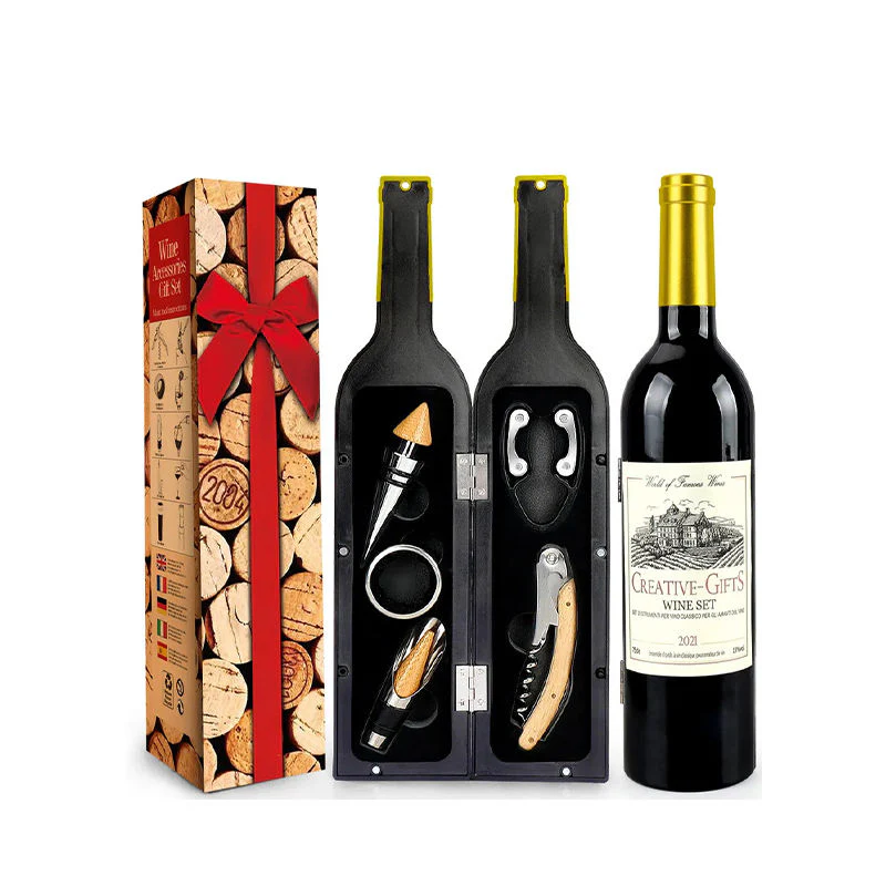 Wine Bottle Shaped Wine Opener Gift Set - Image 4