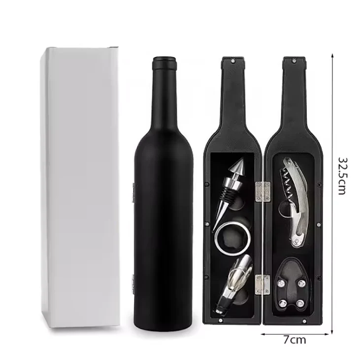 Wine Bottle Shaped Wine Opener Gift Set - Image 5