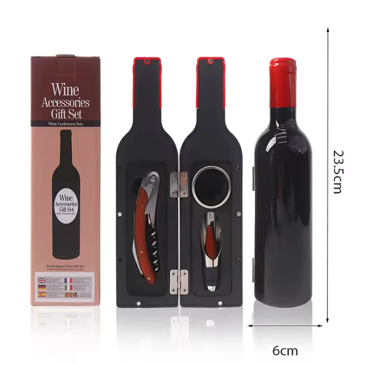 Wine Bottle Shaped Wine Opener Gift Set - Image 9