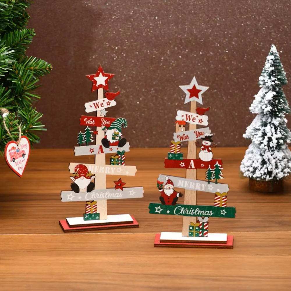 Wooden Christmas Tree Desktop Ornament β Holiday Table Decoration - Image 3