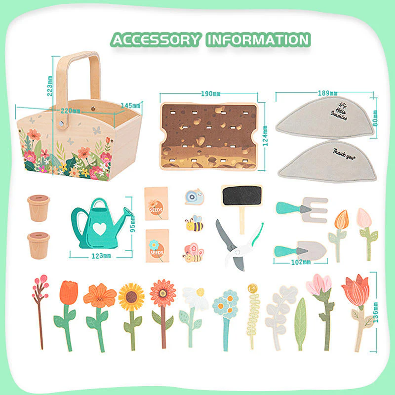 Wooden Educational Garden Play Set β Potted Plant Toy - Image 4