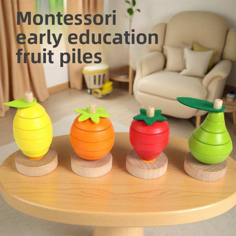 Wooden Fruit Sorting & Stacking Toy for Kids