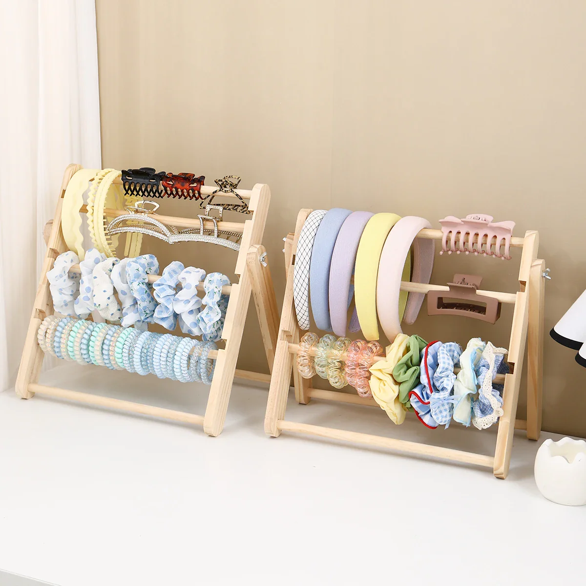 Wooden Hair Accessory Organizer – 3 Tier Accessory Stand - Image 5