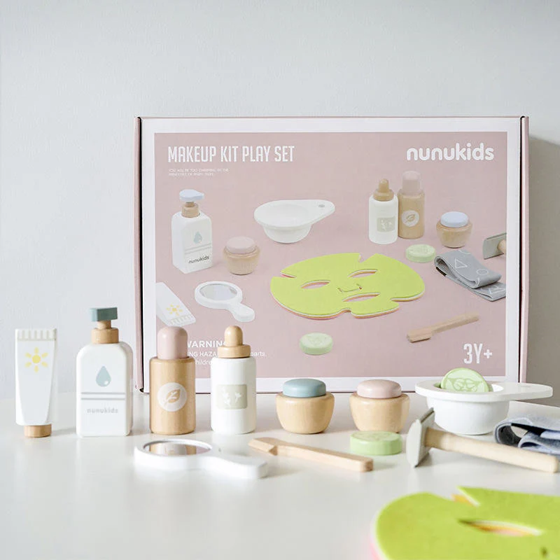 Wooden Kids Makeup Pretend Play Set - Image 2