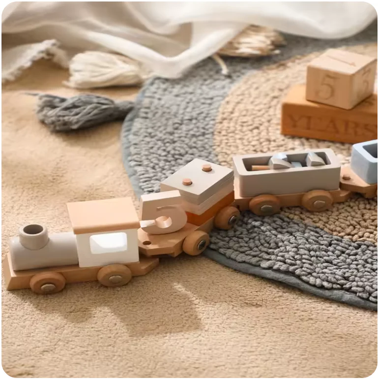 Wooden Number Train β Montessori Pull-Along Learning Toy for Toddlers - Image 2