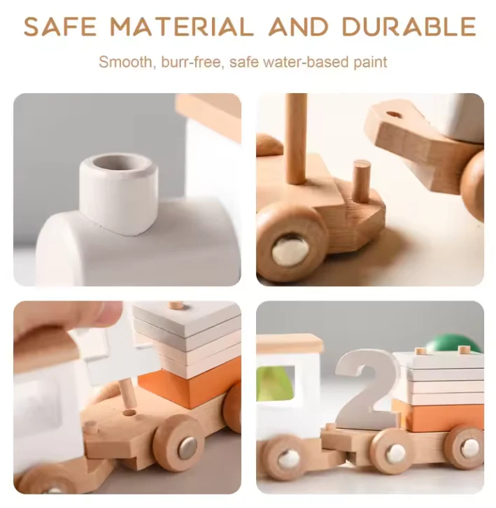 Wooden Number Train β Montessori Pull-Along Learning Toy for Toddlers - Image 5