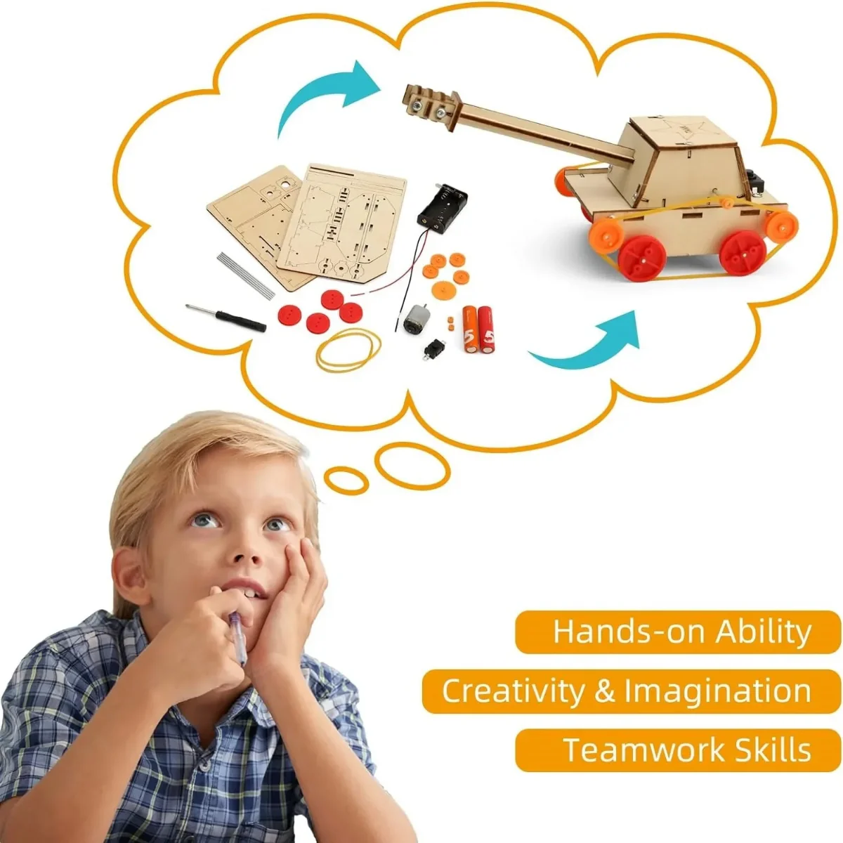 Wooden STEM 3D Vehicle Building Kit - Image 2