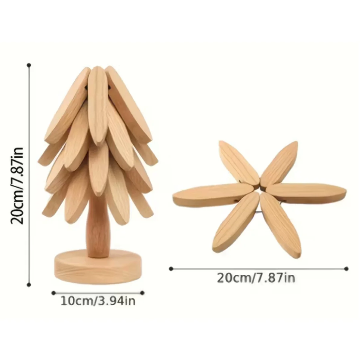 Wooden Tree-Design Heat-Resistant Coaster Set (3 or 4 Leaves) - Image 5