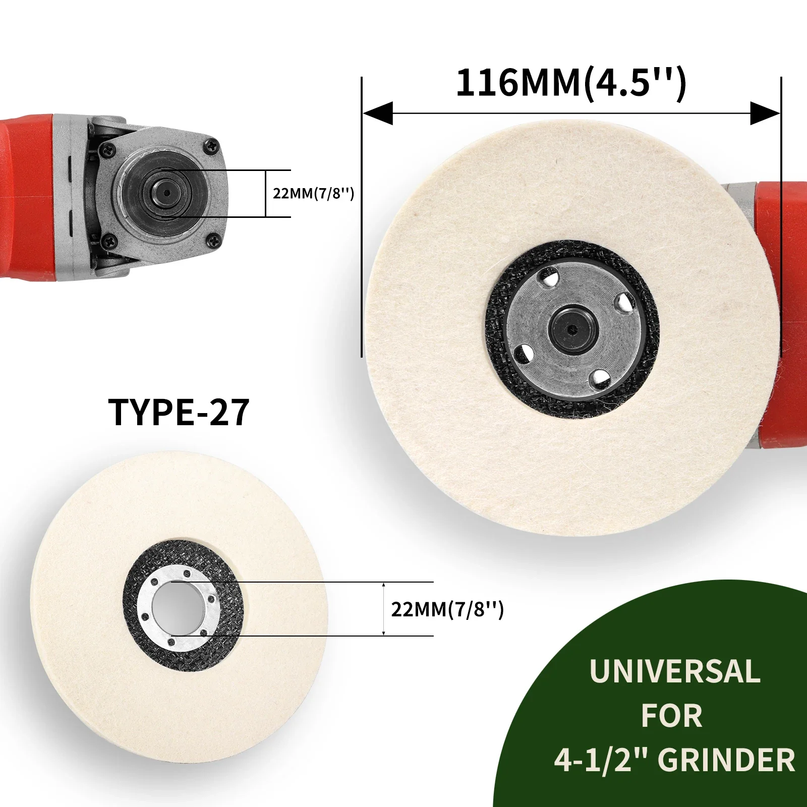 Wool Felt Polishing Disc for Angle Grinder - Image 2